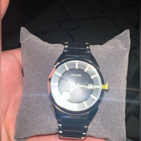 Bulova Men's 3-Hand Calendar Date Quartz Watch, Patterned Dial, 38mm - Picture 5 of 12